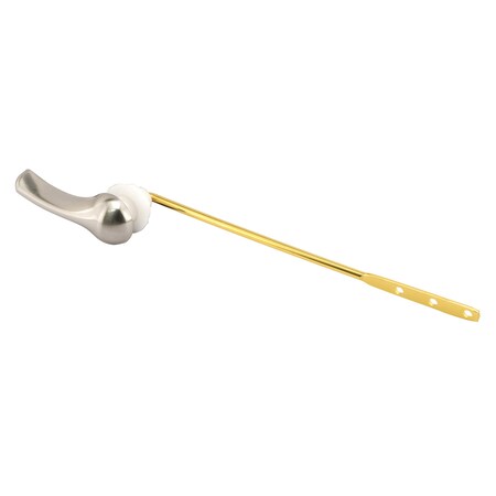 Prime-Line Toilet Tank Lever, Brass-Plated Arm w/Plastic Nut, Brushed Nickel Handle (2 Pack) MP56512
